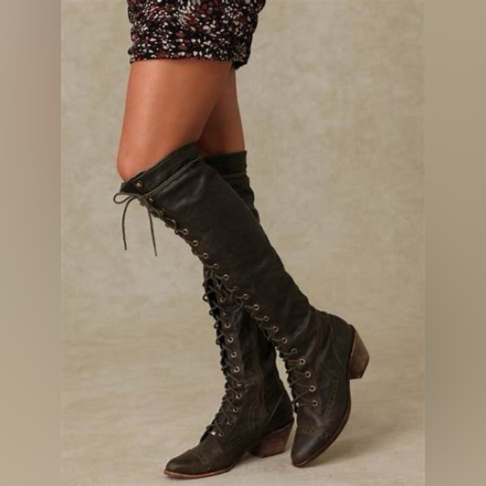Jeffrey Campbell Joe Black Lace Up Boots